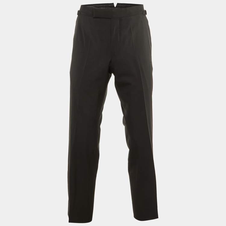 Pre Owned Tom Ford Black Wool Straight Leg Pants M