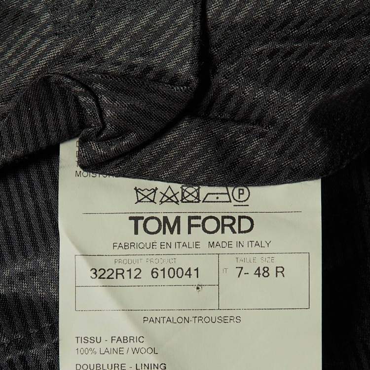 Pre Owned Tom Ford Black Wool Straight Leg Pants M