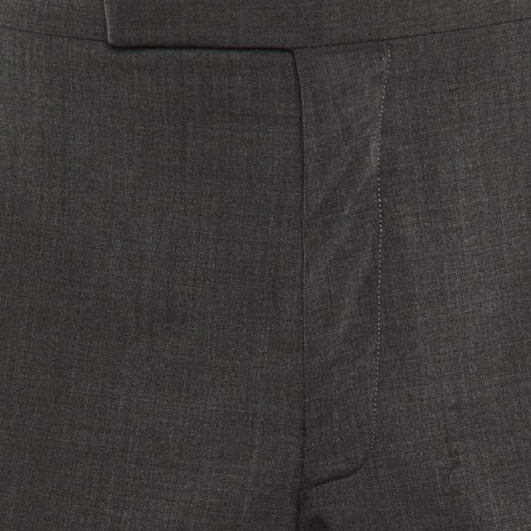 مملوكة مسبقًا Tom Ford Grey Wool Straight Leg Pants M