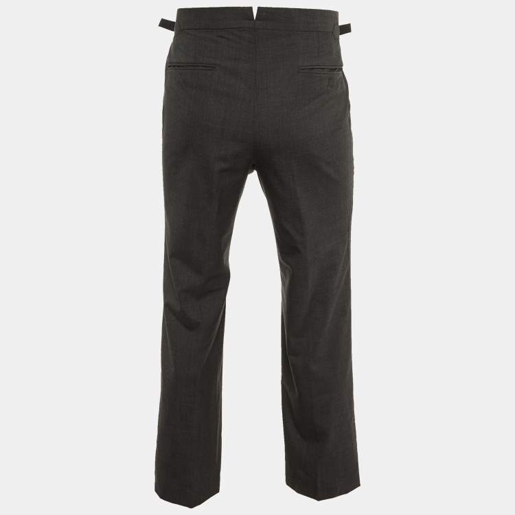مملوكة مسبقًا Tom Ford Grey Wool Straight Leg Pants M