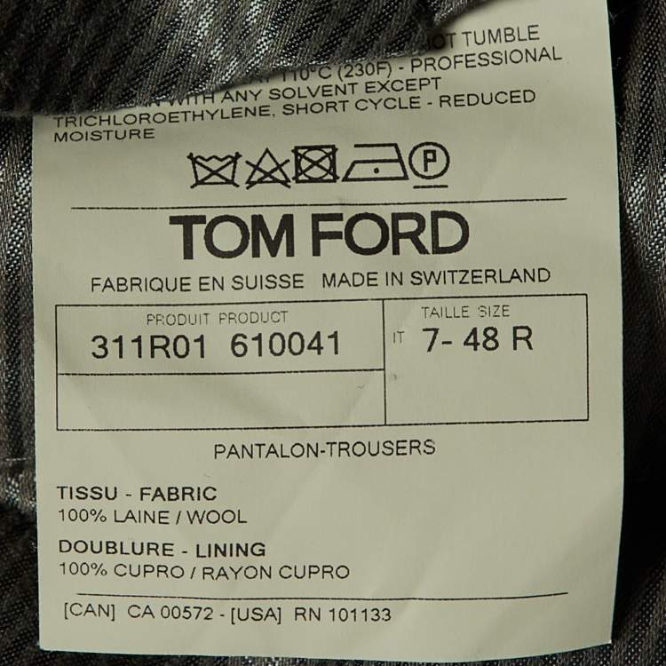 مملوكة م�سبقًا Tom Ford Grey Wool Straight Leg Pants M