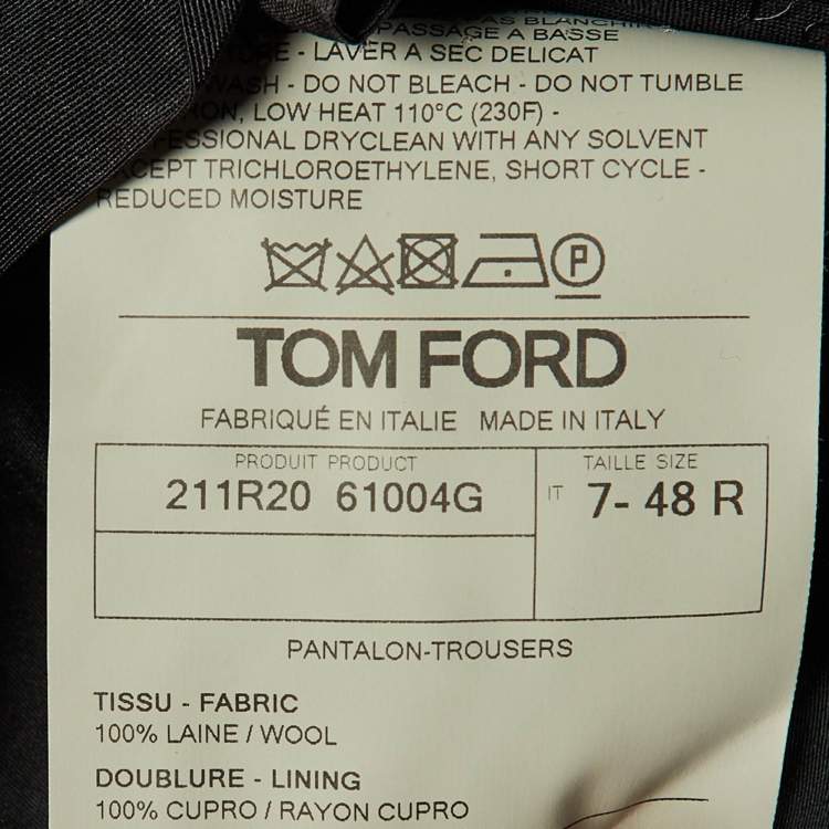 Pre Owned Tom Ford Black Wool Straight Leg Pants M