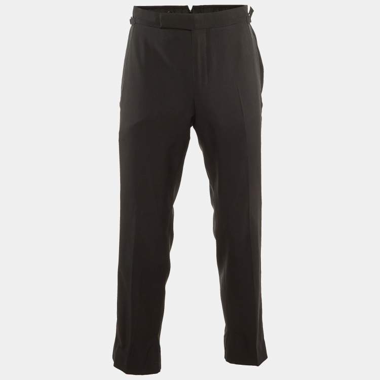Pre Owned Tom Ford Black Wool Straight Leg Pants M