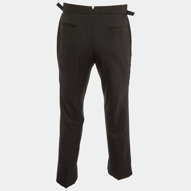 Pre Owned Tom Ford Black Wool Straight Leg Pants M