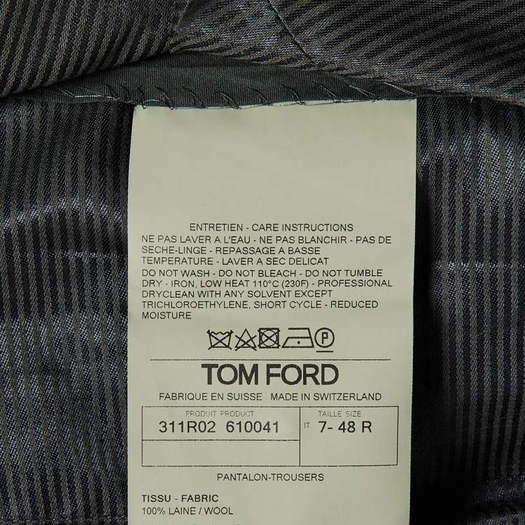 Pre Owned Tom Ford Charcoal Grey Wool Tailored Pants M