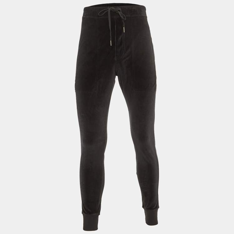 Pre Owned Tom Ford Black Velvet Track Pants XL