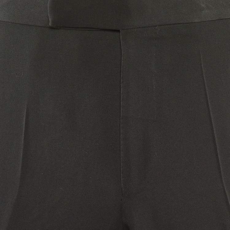 Pre Owned Tom Ford Black Wool & Mohair Trim Detail Pants S