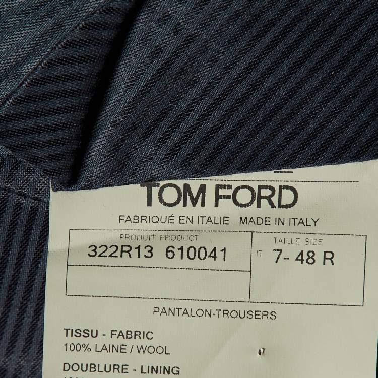 Pre Owned Tom Ford Midnight Blue Wool Tailored Pants M