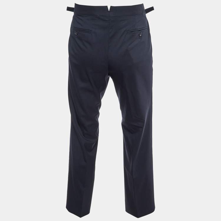 Pre Owned Tom Ford Midnight Blue Wool Tailored Pants M