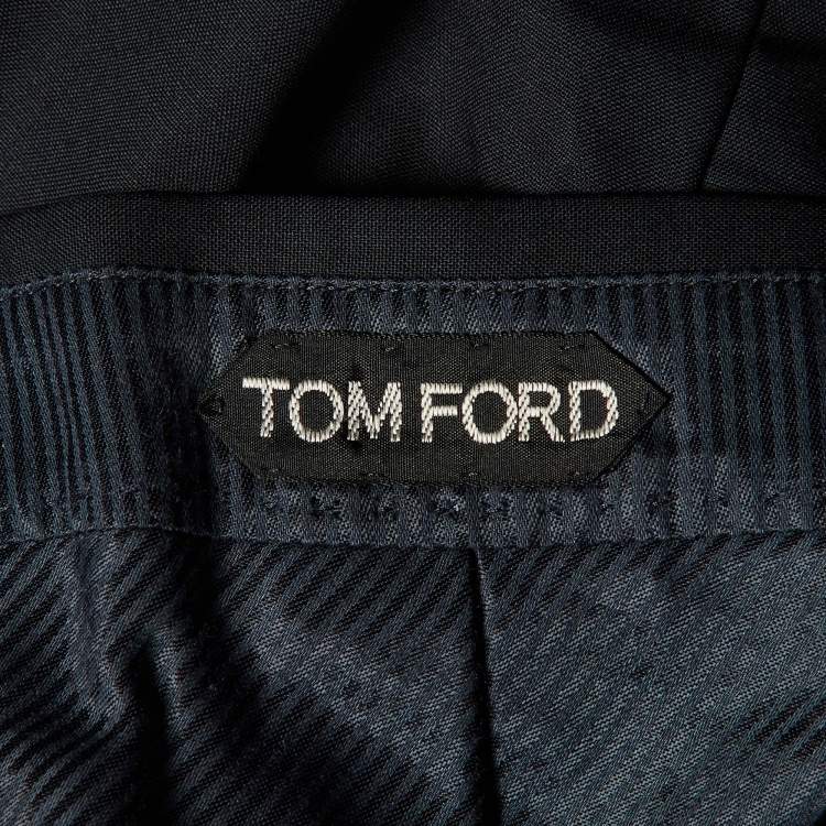 Pre Owned Tom Ford Midnight Blue Wool Tailored Pants M