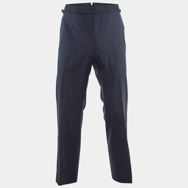 Pre Owned Tom Ford Midnight Blue Wool Tailored Pants M