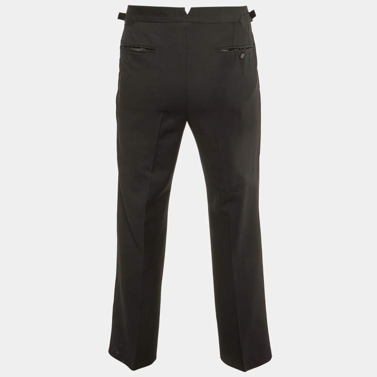 Pre Owned Tom Ford Black Wool & Mohair Tailored Pants S