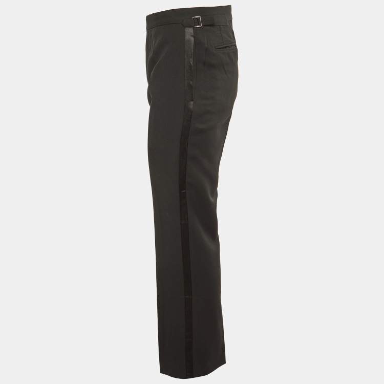Pre Owned Tom Ford Black Wool & Mohair Tailored Pants S