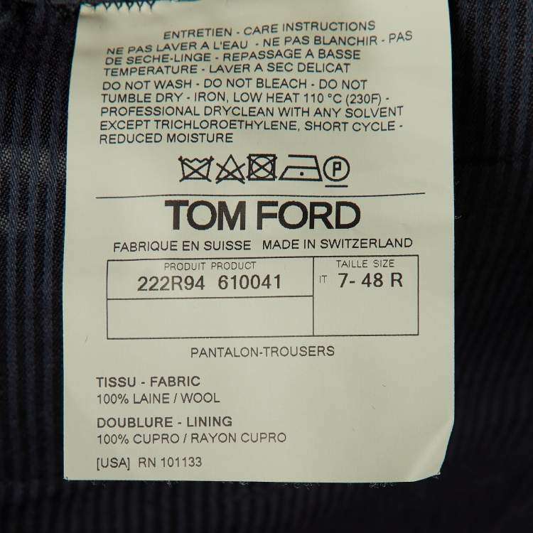 Pre Owned Tom Ford Black Wool Tailored Pants M