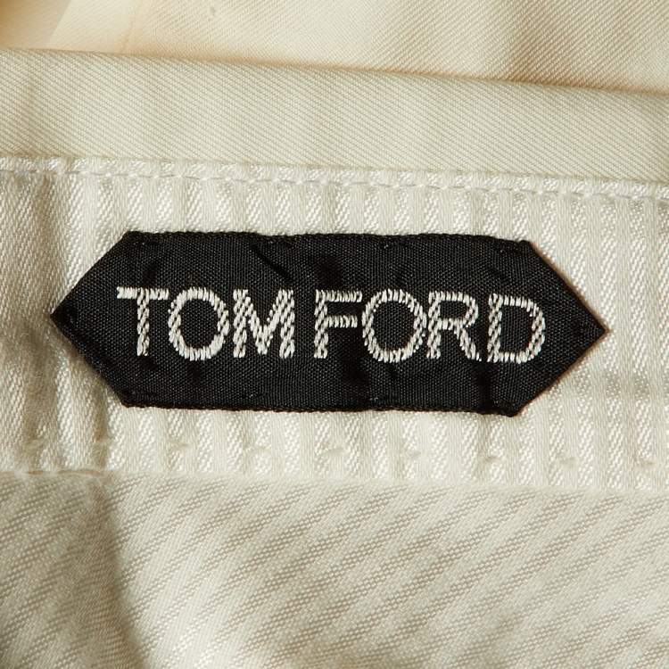 Pre Owned Tom Ford Ivory Cotton Chino Pants M