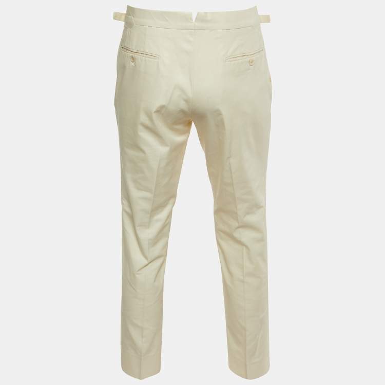 Pre Owned Tom Ford Ivory Cotton Chino Pants M