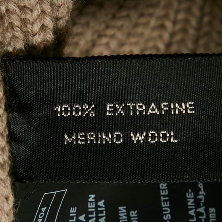 Pre Owned Tom Ford Beige Button Front Wool Rib Knit Long Cardigan XL