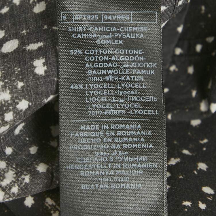 Pre Owned Tom Ford Black Printed Cotton Long Sleeve Shirt M
