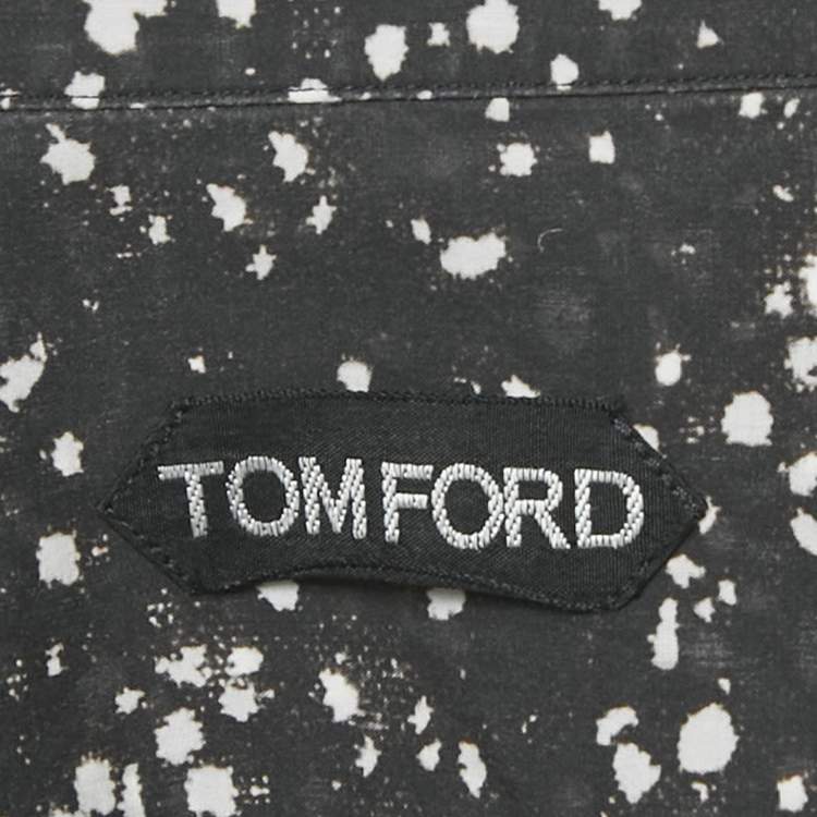Pre Owned Tom Ford Black Printed Cotton Long Sleeve Shirt M