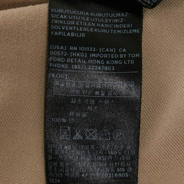 Pre Owned Tom Ford Beige Cotton Long Sleeve Shirt M