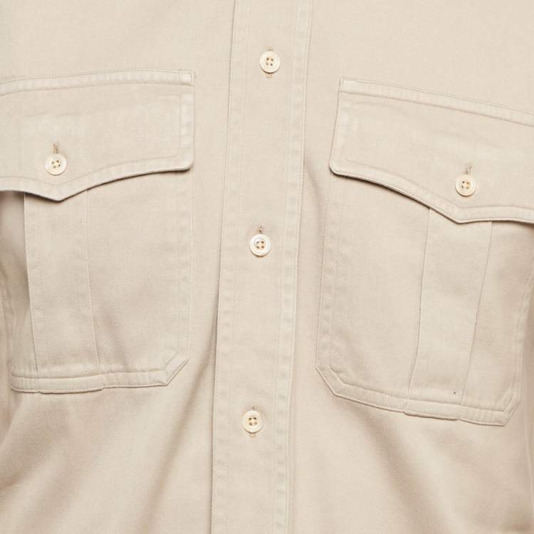 Pre Owned Tom Ford Beige Cotton Long Sleeve Shirt M