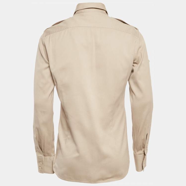 Pre Owned Tom Ford Beige Cotton Long Sleeve Shirt M