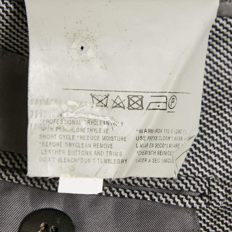 Pre Owned Tom Ford Grey Patterned Wool Regular Fit Blazer L