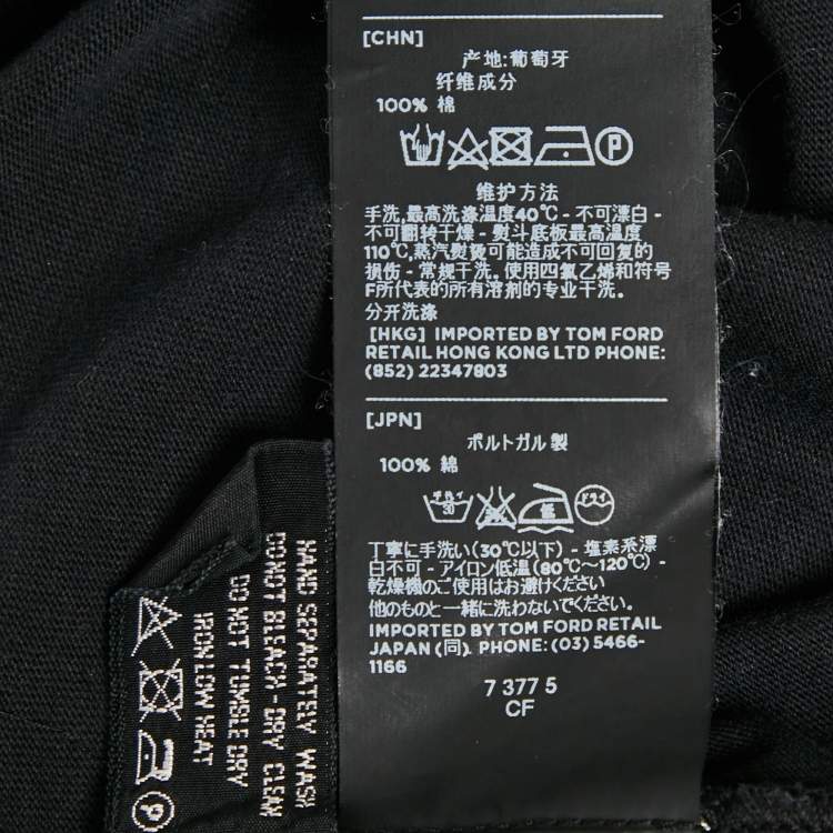 Pre Owned Tom Ford Black Cotton Knit Front Pocket Crew Neck T-Shirt XXL