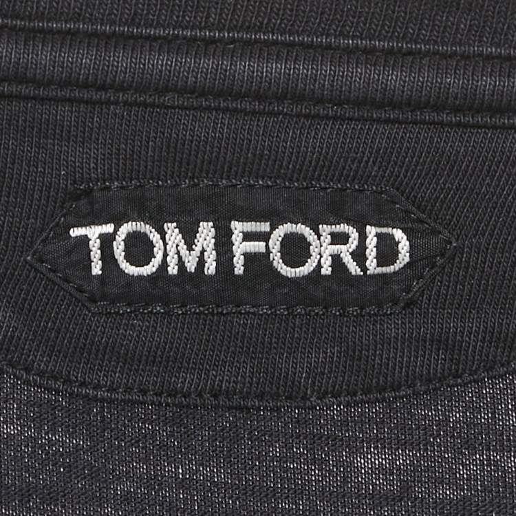 Pre Owned Tom Ford Black Cotton Knit Front Pocket Crew Neck T-Shirt XXL