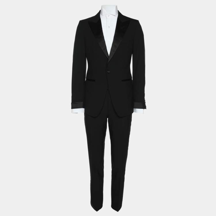 Pre Owned Tom Ford Black Wool Tailored Pants Suit XS