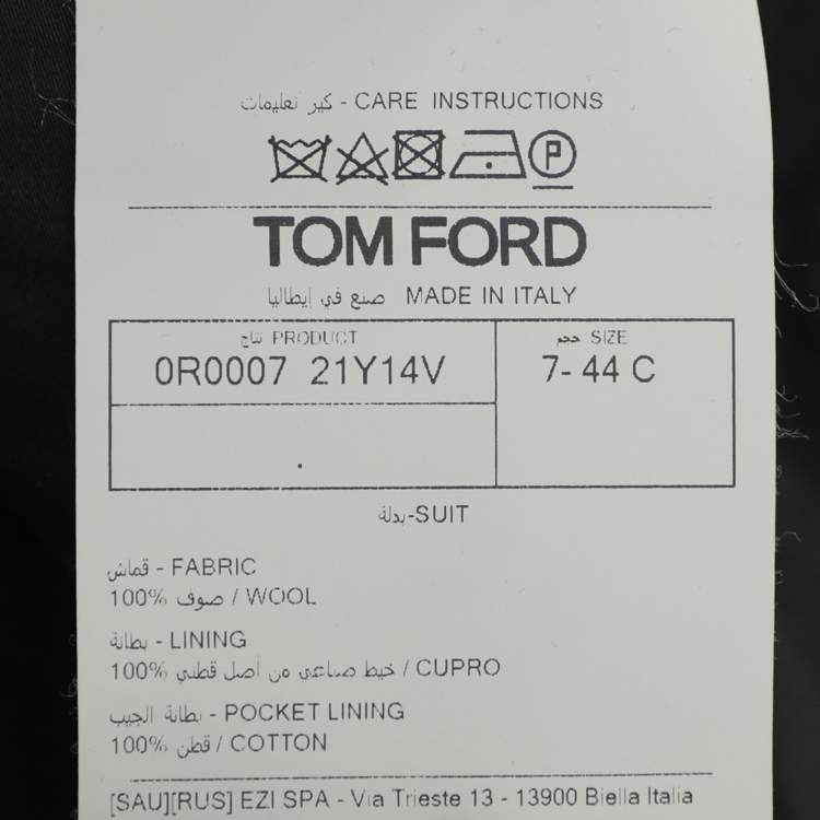 Pre Owned Tom Ford Black Wool Tailored Pants Suit XS