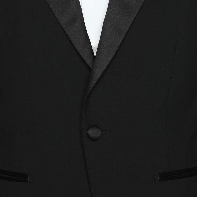 Pre Owned Tom Ford Black Wool Tailored Pants Suit XS
