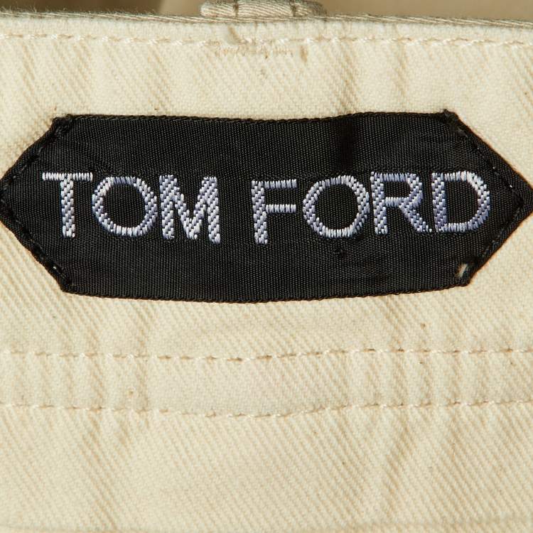 Pre Owned Tom Ford Light Beige Cotton Trousers XXL
