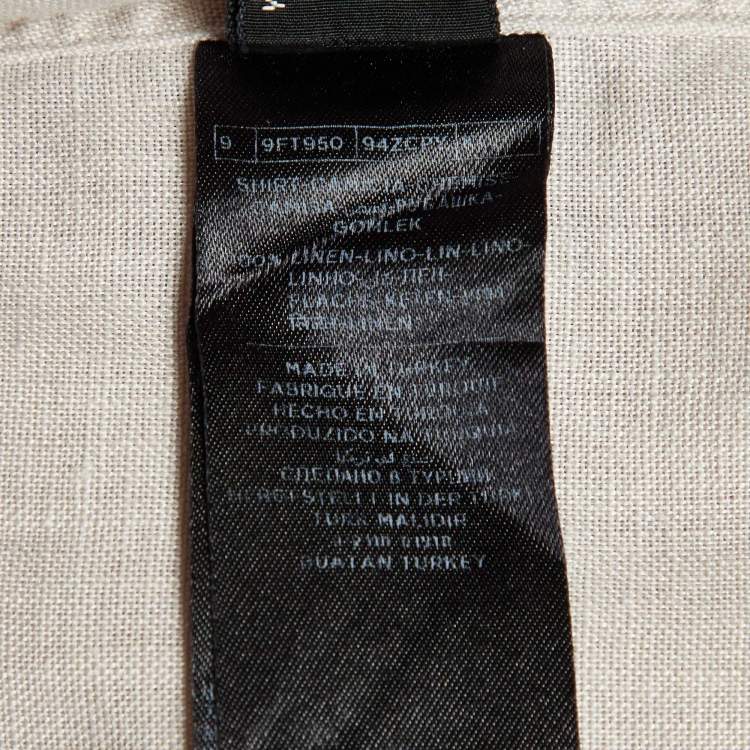 Pre Owned Tom Ford Light Beige Linen Button Front Shirt XXXL