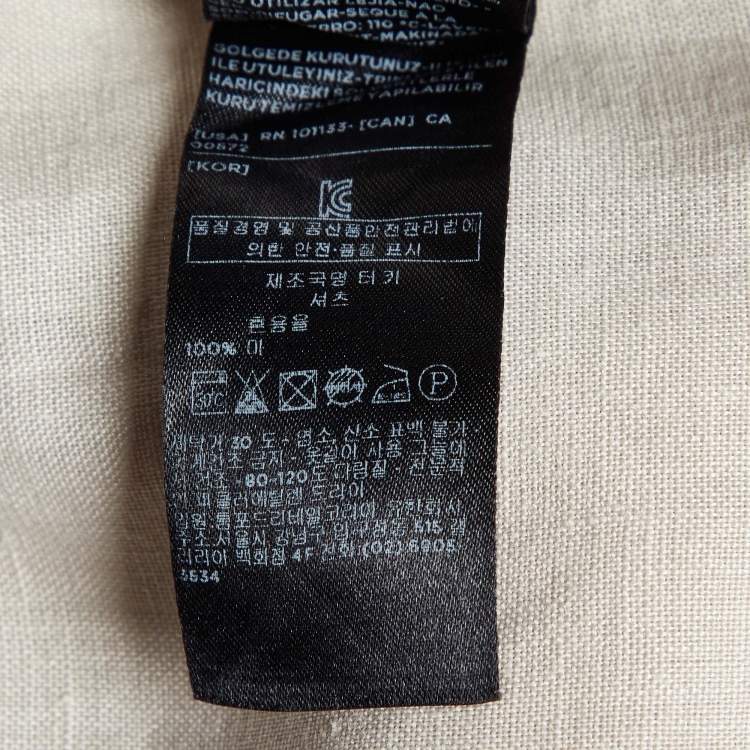 Pre Owned Tom Ford Light Beige Linen Button Front Shirt XXXL