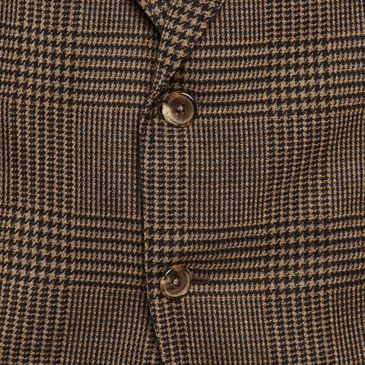 Pre Owned Tom Ford Brown Checked Wool Single Breasted Shelton Blazer XXXL