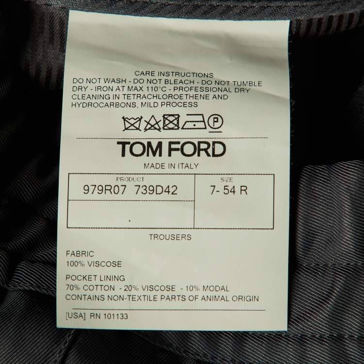 Pre Owned Tom Ford Black Crepe straight Leg Pants XXL