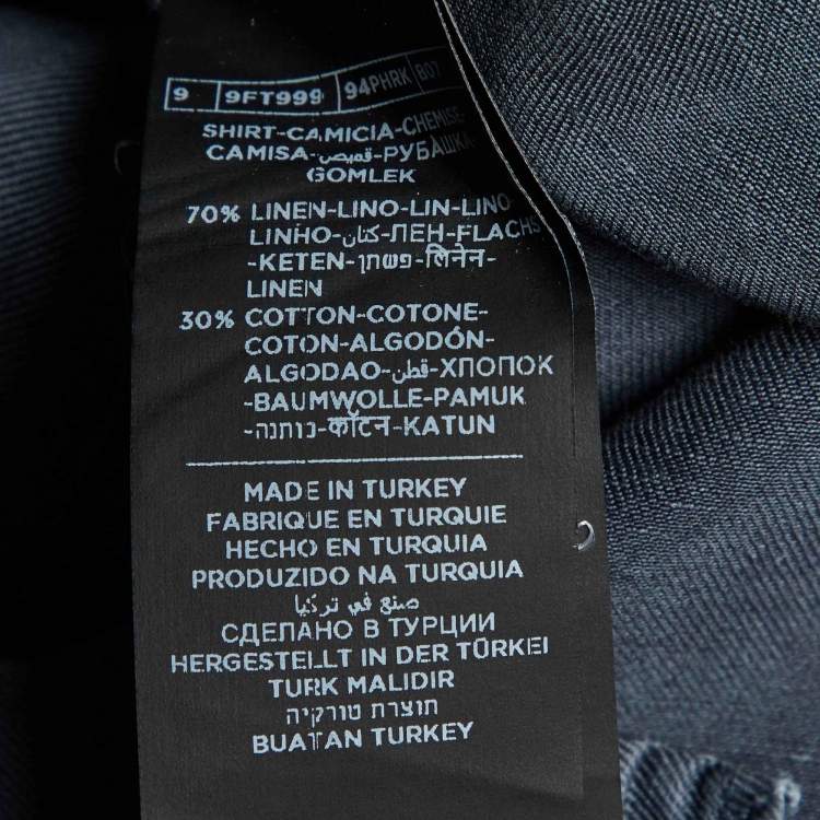 Pre Owned Tom Ford Blue Linen Blend Button Front Shirt XXXL