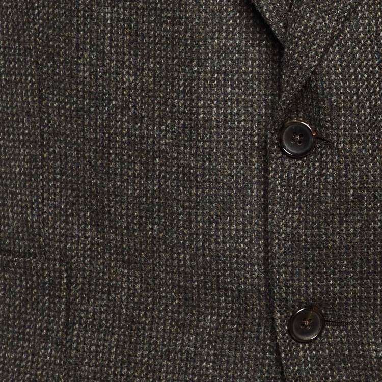 Pre Owned Tom Ford Black Patterned Wool Suede Patch Detail Shelton Blazer 4XL
