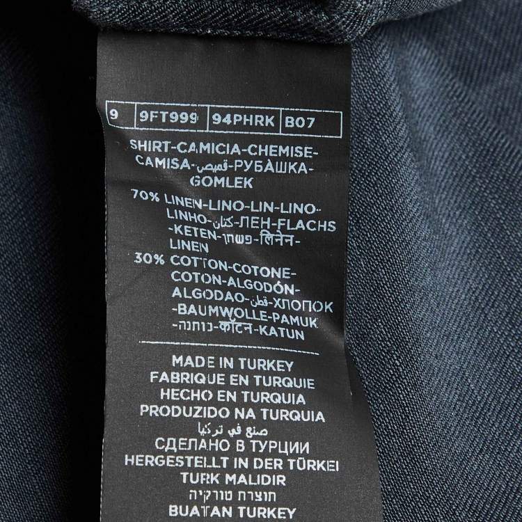 Pre Owned Tom Ford Sage Blue Button Front Full Sleeve Shirt XXL
