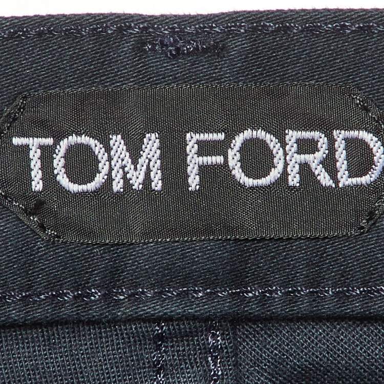 Pre Owned Tom Ford Navy Blue Straight Leg Pants XL 