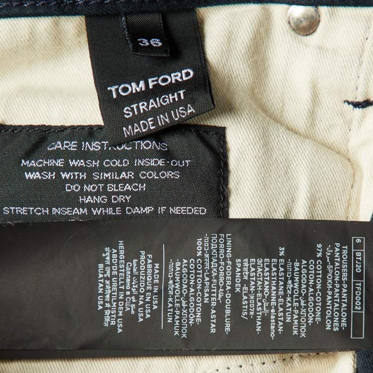Pre Owned Tom Ford Navy Blue Straight Leg Pants XL 