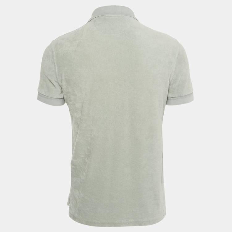 مملوكة مسبقًا Tom Ford Light Blue Terry Cotton Polo T-Shirt S