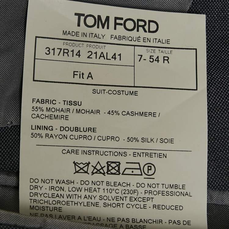 Pre Owned Tom ford Grey Wool Blend Single Breasted Blazer XXL