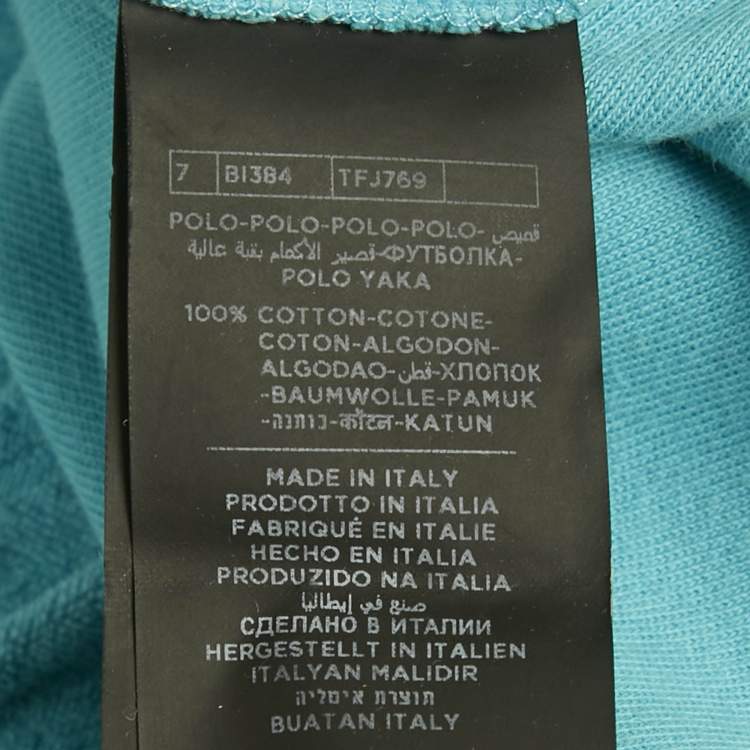 Pre Owned Tom Ford Aqua Blue Terry Polo T-Shirt L 