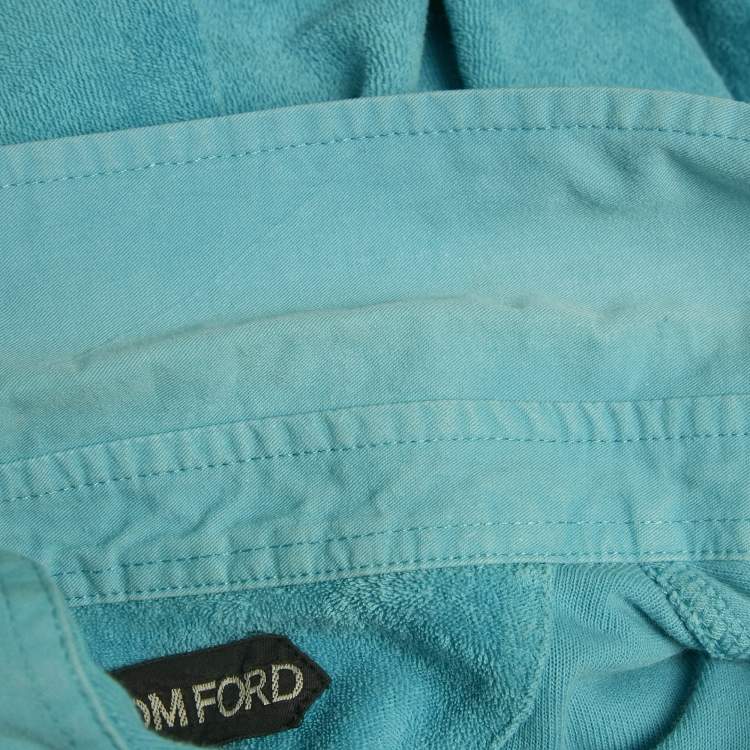 Pre Owned Tom Ford Aqua Blue Terry Polo T-Shirt L 