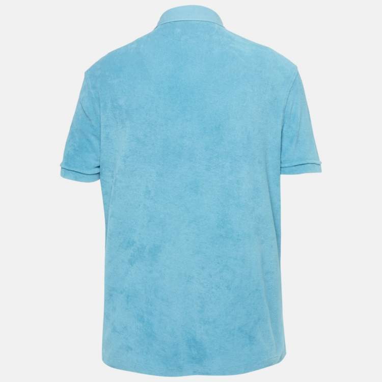 Pre Owned Tom Ford Aqua Blue Terry Polo T-Shirt L 