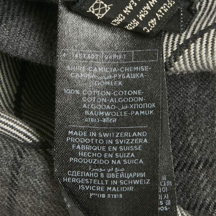 Pre Owned Tom Ford Grey Plaid Cotton Button Front Shirt M