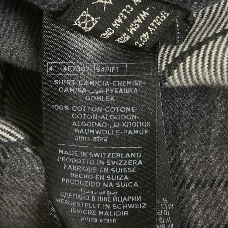 Pre Owned Tom Ford Grey Plaid Cotton Button Front Shirt M