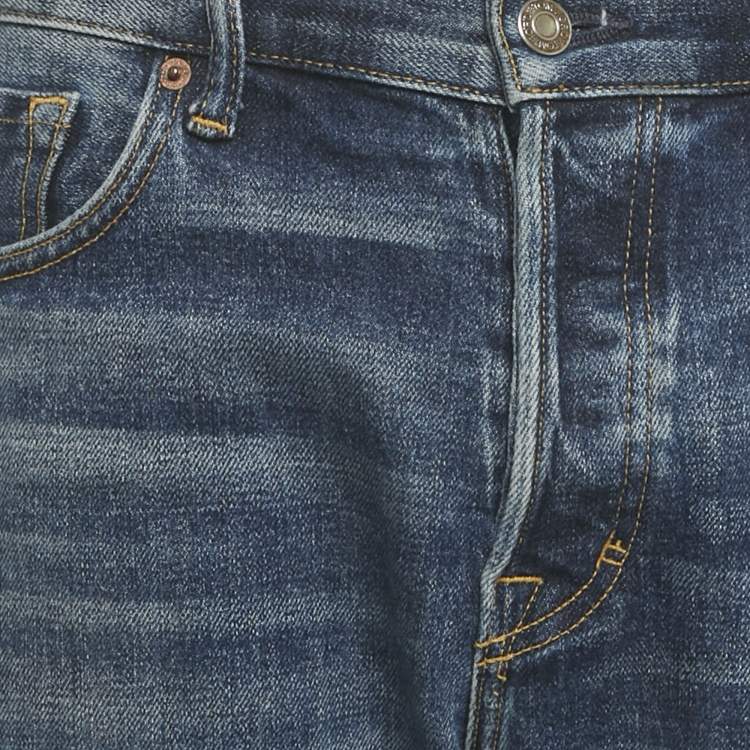 مملوكة مسبقًا Tom Ford Blue Washed Denim Slim Fit Jeans XL Waist 39"